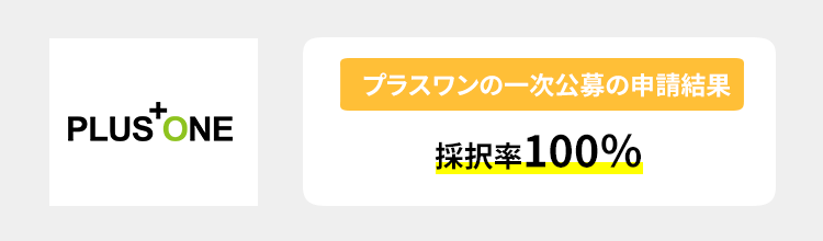 プラスワンの一次公募の申請結果