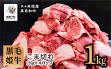 南種子町おすすめ返礼品（A4黒毛姫牛こま切れ250g4パック）