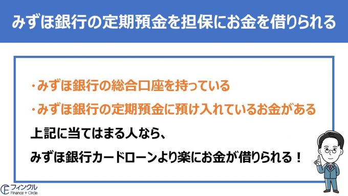 みずほ銀行の定期預金を担保にお金を借りられる