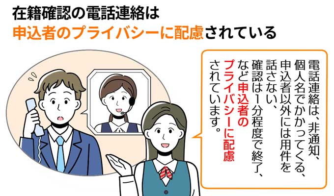 在籍確認はプライバシーに配慮されている