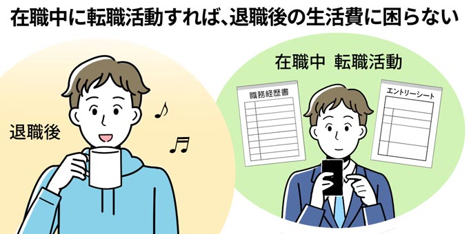 在職中に転職活動をすれば退職後のお金に困らない