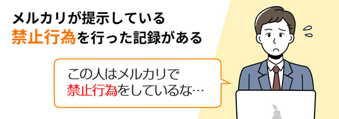 メルカリが提示している禁止行為をしている