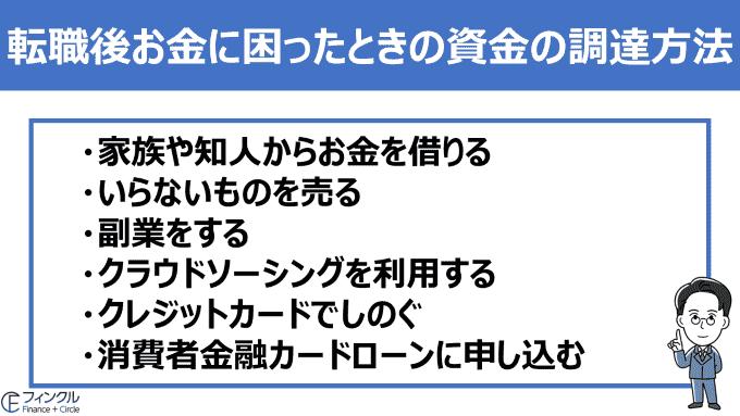 転職後お金に困ったときの資金の調達方法