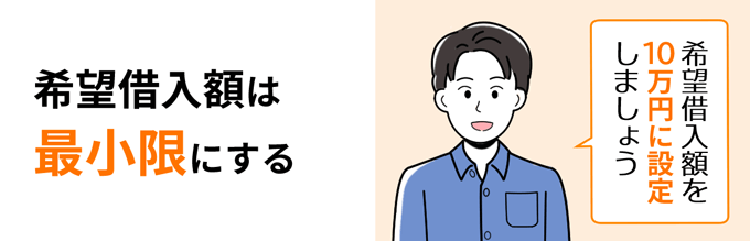 希望借入金額は最小限にする