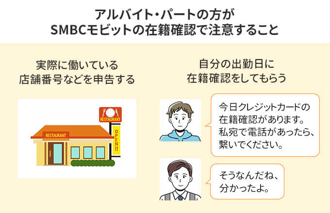 アルバイト・パートの方がSMBCモビットの在籍確認で注意すること