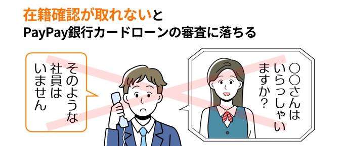在籍確認がとれないとPayPay銀行カードローンの審査に落ちる