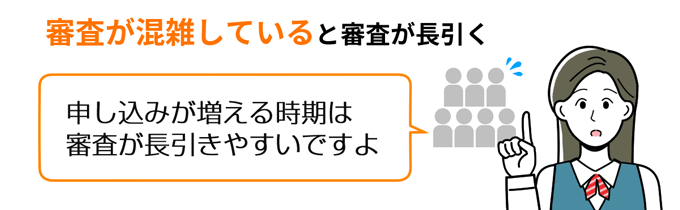 混雑していると審査が長引く