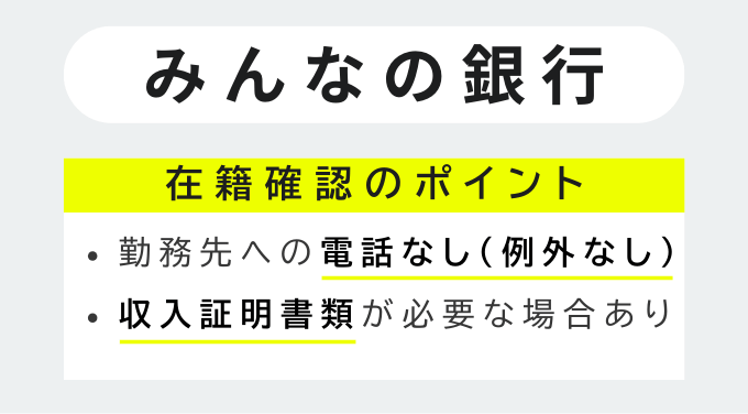 みんなの銀行の在籍確認のポイント