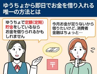 ゆうちょから即日でお金を借りる方法とは